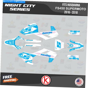 Graphics decal kit Husqvarna FS450 SuperMoto 2016 2017 2018 NightCity-Cyan MagentãOtBbNLbg Graphics Kit for Husqvarna FS450 Supermoto 2016 2017 2018 NightCity-Cyan Magenta
