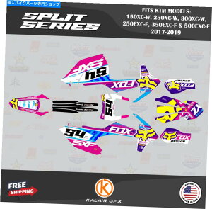 Graphics decal kit KTM 150/250/300XC-W&250/350/500EXC-F 2017-19 Split-Magnta Cyn用のグラフィックキット Graphics Kit for KTM 150/250/300XC-W & 250/350/500EXC-F 2017-19 Split-Magnta Cyn