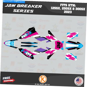Graphics decal kit KTM MX 2�X�g���[�N125SX�A250SX�A300SX 2023 Jawbreaker-Magenta�p�̃O���t�B�b�N�L�b�g Graphics Kit for KTM MX 2-stroke 125SX, 250SX & 300SX 2023 Jawbreaker-Magenta�y���s�A���i�z