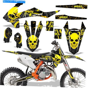 Graphics decal kit �_�[�g�o�C�N�O���t�B�b�N�X�e�b�J�[�L�b�gMX�f�J�[�����b�vKTM 85 SX 18-20�}���X�C�G���[ Dirt Bike Graphic Sticker Kit MX Decal Wrap For KTM 85 SX 18-20 MALICE YELLOW�y���s�A���i�z