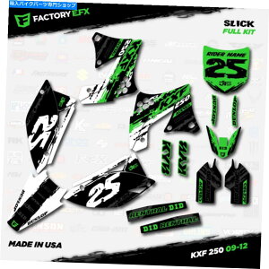 Graphics decal kit zCgO[XbN[VOOtBbNXLbgɓK09-12JTLKXF250XebJ[KXF 250 White Green Slick Racing Graphics Kit fits 09-12 Kawasaki Kxf250 Sticker Kxf 250