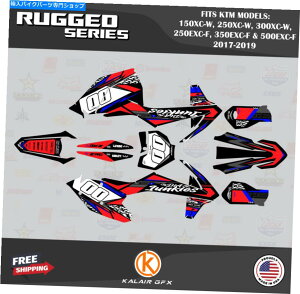 Graphics decal kit KTM̃OtBbNLbg150/250/300xc-W250/350/500EXC-F 2017-19 Rugged-Red Blue Graphics Kit for KTM 150/250/300XC-W & 250/350/500EXC-F 2017-19 Rugged-Red Blue