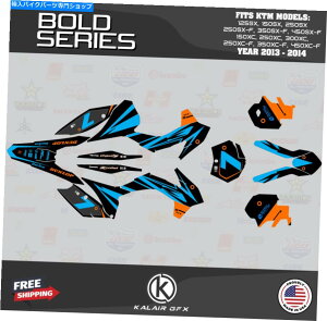 Graphics decal kit KTM 150xc�A250xc�A300xc�i2013-2014�jBold�V���[�Y�̃O���t�B�b�N�L�b�g - �I�����W�V�A�� Graphics Kit for KTM 150XC, 250XC, 300XC (2013-2014) Bold Series - Orange Cyan