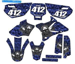 Graphics decal kit 2002-2014 YZ 85 Flaming Gearhead Blue Senge Graphics Kit Yamaha�ƌ݊��� 2002-2014 YZ 85 FLAMING GEARHEAD Blue Senge Graphics Kit Compatible with Yamaha�y���s�A���i�z
