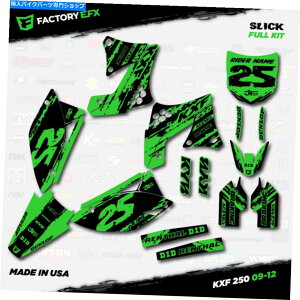 Graphics decal kit ubNO[XbN[VOOtBbNXLbg09-12JTLKXF250XebJ[KXF 250ɓK܂ Black Green Slick Racing Graphics Kit fits 09-12 Kawasaki Kxf250 Sticker Kxf 250
