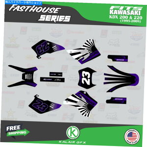 Graphics decal kit KDX̃OtBbNLbg220 200 1995-2008 FH-PURPLE Graphics Kit for KAWASAKI KDX 220 200 1995-2008 FH-Purple