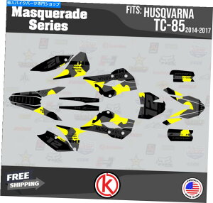 Graphics decal kit Husqvarna TC85 2014 2015 2016 2017�}�X�J���[�h�C�G���[�V�t�g�̃O���t�B�b�N�L�b�g Graphics Kit for Husqvarna TC85 2014 2015 2016 2017 Masquerade-Yellow Shift