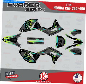 Graphics decal kit z_CRF250̃OtBbNLbgi2018-2021jCRF450i2017-2020jEvader-Lime Graphics Kit for Honda CRF250 (2018-2021) & CRF450 (2017-2020) Evader- Lime
