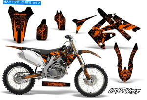 Graphics decal kit �z���_CRF250R�_�[�g�o�C�N�O���t�B�b�N�X�e�b�J�[�L�b�gMX�f�J�[�����b�v2010-2013�i�C�g�E���to Honda CRF250R Dirt Bike Graphic Sticker Kit MX Decal Wrap 2010-2013 NIGHTWOLF O�y���s�A���i�z