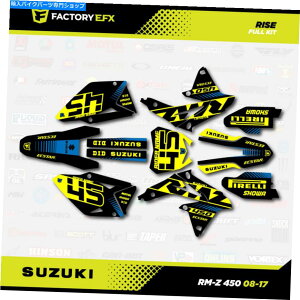 Graphics decal kit Blk Yellow Blue Rise Racing Graphics Kit Fit 08-17 Suzuki RMZ450XebJ[RMZ 450 Blk Yellow Blue Rise Racing Graphics Kit fit 08-17 Suzuki RMZ450 Sticker RMZ 450
