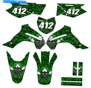 Graphics decal kit 2021-2022 KLX 140 RF Flaming Gearhead Green Senge Graphics Kit Compatible Wit ... 2021-2022 KLX 140 RF FLAMING GEARHEAD Green Senge Graphics Kit Compatible wit...�y���s�A���i�z