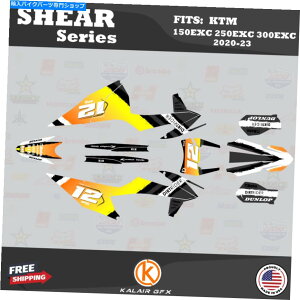 Graphics decal kit KTM 125EXC、250EXC、300EXC 2020 2021 2022 2023せん断 - 黄色のグラフィックキット Graphics Kit for KTM 125EXC, 250EXC, 300EXC 2020 2021 2022 2023 Shear - Yellow