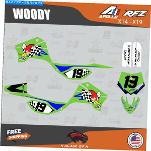Graphics decal kit Apollo RFZ X4 X5 X6AX14?X19EbfBp̃OtBbNLbg-Green Graphics Kit for Apollo RFZ X4 X5 X6, X14 to X19 Woody - Green