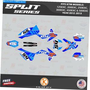 Graphics decal kit KTM 125 200 250 300 450 500EXCi2012-2013j̃OtBbNLbg Graphics Kit for KTM 125 200 250 300 450 500EXC (2012-2013) Split-Blue
