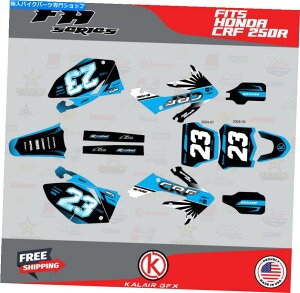 Graphics decal kit z_CRF250R̃OtBbNLbgi2004-2009jCRF 250R FHV[Y-Cyan Graphics Kit for Honda CRF250R (2004-2009) CRF 250R FH Series - Cyan