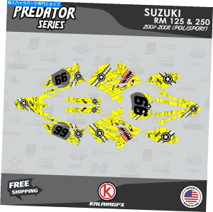 Graphics decal kit XYL̃OtBbNLbgRM125 250 2001-08 Polisport Restyle Predator-Yellow Graphics Kit for SUZUKI RM125 250 2001-08 POLISPORT RESTYLE PREDATOR-yellow