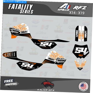 Graphics decal kit Apollo RFZ X4 X5 X6AX14?X19̃t@^eBIW̃OtBbNLbg Graphics Kit for Apollo RFZ X4 X5 X6, X14 to X19 FATALITY-orange