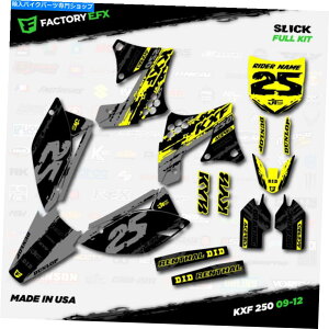 Graphics decal kit O[CG[XbN[VOOtBbNXLbg09-12JTLKXF250XebJ[KXF 250ɓK܂ Gray Yellow Slick Racing Graphics Kit fits 09-12 Kawasaki Kxf250 Sticker Kxf 250