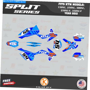 Graphics decal kit KTM 150xcA250xcA300xcA250xc-fA350xc-f̃OtBbNLbgi2012jXvbg - u[ Graphics Kit for KTM 150XC, 250XC, 300XC, 250XC-F, 350XC-F(2012)Split - Blue