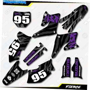 Graphics decal kit �u���b�N�p�[�v���t�@�C�A�X���[�V���O�O���t�B�b�N�X�L�b�g�t�B�b�g04-06�X�Y�LRMZ250�X�e�b�J�[RMZ 250 Black Purple Fierce Racing Graphics Kit fits 04-06 Suzuki RMZ250 Sticker RMZ 250�y���s�A���i