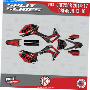 Graphics decal kit Honda CRF250�i2014-17�jCRF450�i2013-16�j�X�v���b�g�V���[�Y�̃O���t�B�b�N�L�b�g-Red Shift Graphics Kit for HONDA CRF250(2014-17) CRF450(2013-16) SPLIT SERIES - RED SHIFT�y���s�A���i�z
