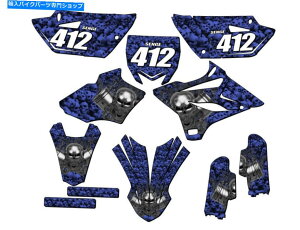 Graphics decal kit 2019-2021 YZ 85 Flaming Gearhead Blue Senge Graphics Kit Yamaha�ƌ݊��� 2019-2021 YZ 85 FLAMING GEARHEAD Blue Senge Graphics Kit Compatible with Yamaha�y���s�A���i�z