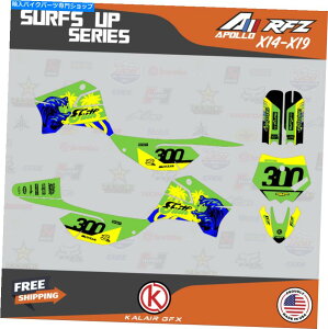 Graphics decal kit Apollo RFZ X4 X5 X6AX14?X19 SURFS UPV[ỸOtBbNLbg-Green Graphics Kit for Apollo RFZ X4 X5 X6, X14 to X19 Surfs up Series - Green