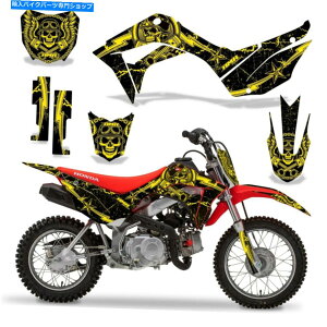 Graphics decal kit �z���_CRF110F�_�[�g�o�C�N�O���t�B�b�N�X�e�b�J�[�L�b�g�f�J�[�����b�vMX 19-20�卬���C�G���[ Honda CRF110F Dirt Bike Graphic Sticker Kit Decal Wrap MX 19-20 HAVOC YELLOW�y���s�A���i�z