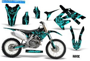 Graphics decal kit �z���_CRF250R�_�[�g�o�C�N�O���t�B�b�N�X�e�b�J�[�L�b�gMX�f�J�[�����b�v2010-2013 HAVOC MINT Honda CRF250R Dirt Bike Graphic Sticker Kit MX Decal Wrap 2010-2013 HAVOC MINT�y���s�A���i�z
