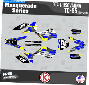 Graphics decal kit Husqvarna TC85 2014 2015 2016 2017�}�X�J���[�h�u���[�̃O���t�B�b�N�L�b�g Graphics Kit for Husqvarna TC85 2014 2015 2016 2017 Masquerade-Blue