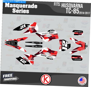 Graphics decal kit Husqvarna TC85 2014 2015 2016 2017�}�X�J���[�h - ���b�h�̃O���t�B�b�N�L�b�g Graphics Kit for Husqvarna TC85 2014 2015 2016 2017 Masquerade-Red