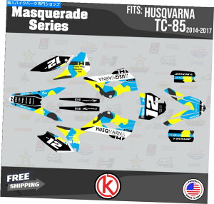 Graphics decal kit Husqvarna TC85 2014 2015 2016 2017�}�X�J���[�h�C�G���[�̃O���t�B�b�N�L�b�g Graphics Kit for Husqvarna TC85 2014 2015 2016 2017 Masquerade-Yellow