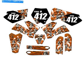 Graphics decal kit 2006-2012 SX 85 Jester Orange Senge Graphics Kit KTMと互換性 2006-2012 SX 85 JESTER Orange Senge Graphics Kit Compatible with KTM