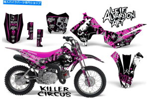 Graphics decal kit z_CRF110 CRF 110_[goCNOtBbNXebJ[LbgfJ[bvMX 2013T[JXPNK Honda CRF110 CRF 110 Dirt Bike Graphic Sticker Kit Decal Wrap MX 2013 CIRCUS PNK