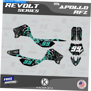 Graphics decal kit �A�|��RFZ X4 X5 X6�AX14?X19 Revolt-Teal�̃O���t�B�b�N�L�b�g Graphics Kit for Apollo RFZ X4 X5 X6, X14 to X19 REVOLT-Teal�y���s�A���i�z