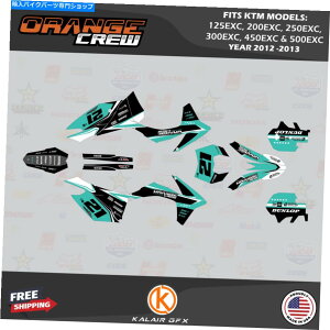 Graphics decal kit KTM 125 200 250 300 450 500EXC(2012-2013)のグラフィックキット Graphics Kit for KTM 125 200 250 300 450 500EXC (2012-2013) Oc-Teal