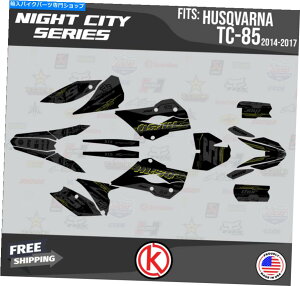 Graphics decal kit Husqvarna TC85 2014 2015 2016 2017iCgVeBCG[Vtg̃OtBbNLbg Graphics Kit for Husqvarna TC85 2014 2015 2016 2017 Night-City Yellow Shift