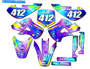 Graphics decal kit 2000-2023 KX 65スペースカデットギャラクシーセンゲグラフィックスキット川崎と互換性 2000-2023 KX 65 SPACE KADET Galaxy Senge Graphics Kit Compatible with Kawasaki