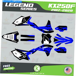 Graphics decal kit ̃OtBbNLbgKX250Fi2017-2020jKX 250FWFhV[Y-Blue Graphics Kit for Kawasaki KX250F (2017-2020) KX 250F Legend Series - Blue