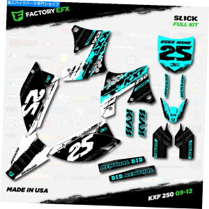 Graphics decal kit zCgVAXbN[VOOtBbNLbgɓK09-12JTLKXF250XebJ[KXF 250 White & Cyan Slick Racing Graphic Kit fits 09-12 Kawasaki Kxf250 Sticker Kxf 250
