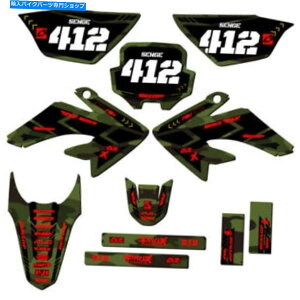 Graphics decal kit 2011-2016 CRF 80 Apache Matte Green Senge Graphics KitHondaƌ݊ 2011-2016 CRF 80 APACHE Matte Green Senge Graphics Kit Compatible with Honda