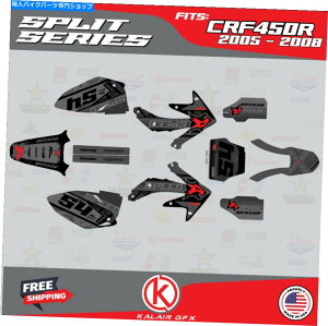Graphics decal kit �z���_CRF450R�̃O���t�B�b�N�L�b�g�i2005-2008�j�X�v���b�g�V���[�Y - �ԃV�t�g Graphics Kit for HONDA CRF450R (2005-2008) SPLIT SERIES- Red Shift�y���s�A���i�z