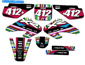 Graphics decal kit 2001-2003 XR 70 Serape Black Senge Graphics Kit��Honda�ƌ݊��� 2001-2003 XR 70 SERAPE Black Senge Graphics Kit Compatible with Honda�y���s�A���i�z