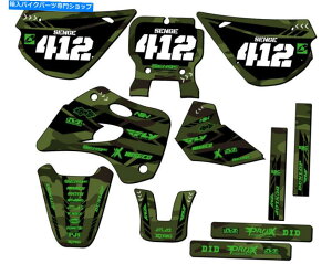 Graphics decal kit 1994-1997 KX 80 Apache Matte Green Senge Graphics KitƐƌ݊ 1994-1997 KX 80 APACHE Matte Green Senge Graphics Kit Compatible with Kawasaki