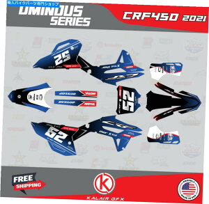 Graphics decal kit �z���_CRF450R�̃O���t�B�b�N�L�b�g�i2021-2023�jCRF 450R�s�g�ȃV���[�Y-Blue Graphics Kit for Honda CRF450R (2021-2023) CRF 450R Ominous Series - Blue�y���s�A���i�z
