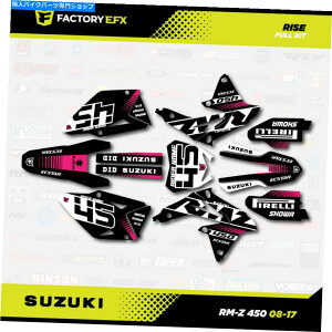 Graphics decal kit ubNzCgsÑCY[VOOtBbNLbgtBbg08-17XYLRMZ450XebJ[RMZ 450 Black White Pink Rise Racing Graphic Kit fit 08-17 Suzuki RMZ450 Sticker RMZ 450