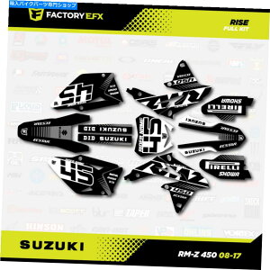 Graphics decal kit ubNzCgO[CY[VOOtBbNLbgtBbg08-17XYLRMZ450XebJ[RMZ 450 Black White Gray Rise Racing Graphic Kit fit 08-17 Suzuki RMZ450 Sticker RMZ 450