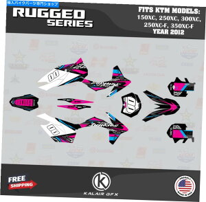 Graphics decal kit KTM 150xc�A250xc�A300xc�A250xc-f�A350xc-f�̃O���t�B�b�N�L�b�g�i2012�j��� - �}�[���^ Graphics Kit for KTM 150XC, 250XC, 300XC, 250XC-F, 350XC-F(2012)Rugged - Magenta