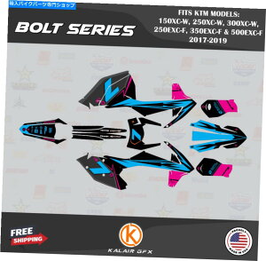 Graphics decal kit KTM 150/250/300xc-W&250/350/500EXC-F 2017-19ボルトシアンマゲント用のグラフィックキット Graphics Kit for KTM 150/250/300XC-W & 250/350/500EXC-F 2017-19 Bolt-Cyan Magent