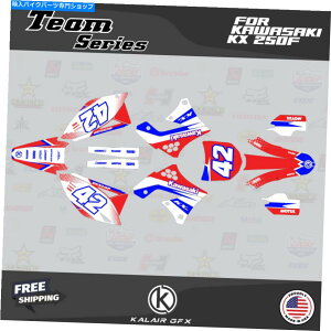 Graphics decal kit ̃OtBbNLbgKX250Fi2009-2012jKX 250F`[V[Y-Red Blue Graphics Kit for Kawasaki KX250F (2009-2012) KX 250F Team Series - Red Blue
